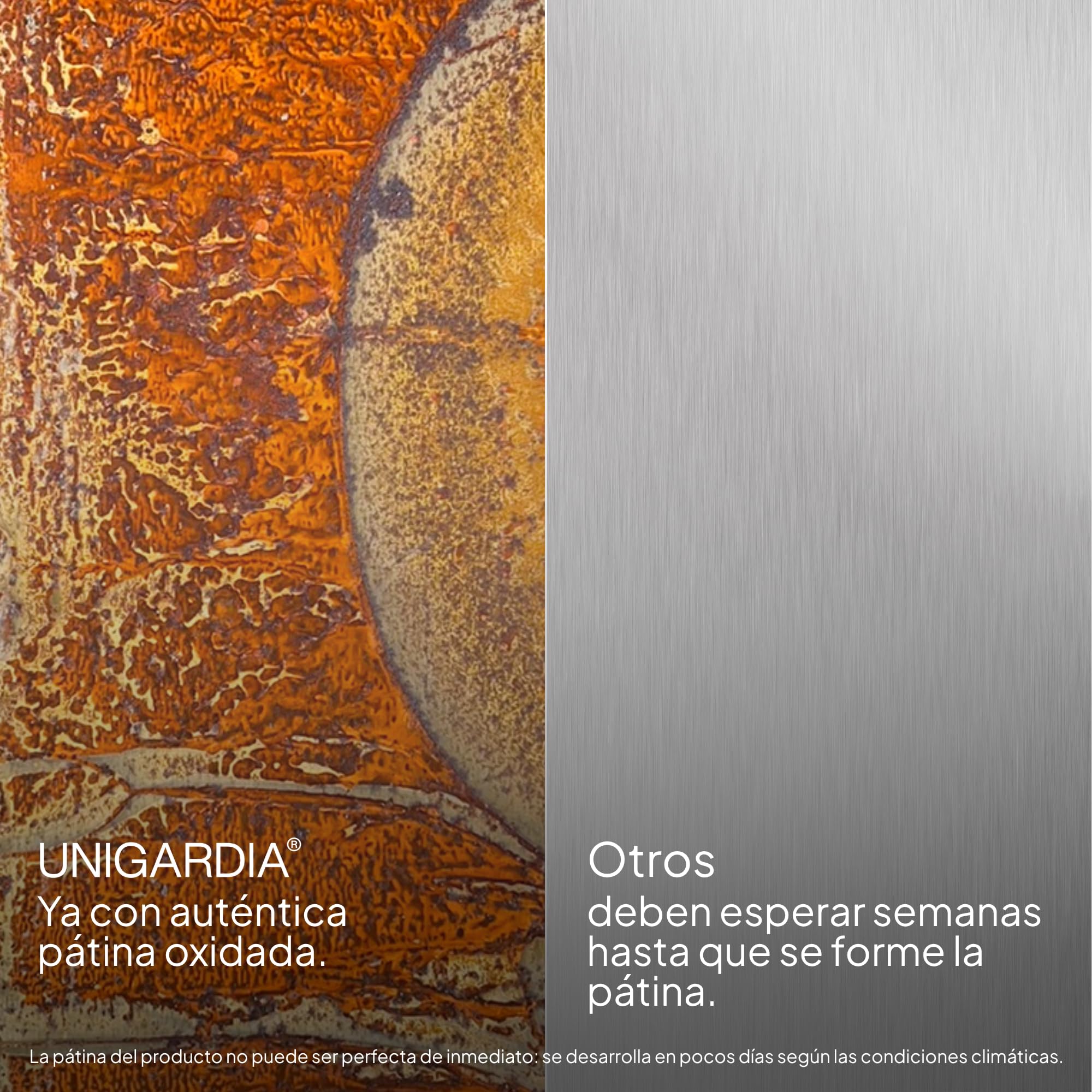 UNIGARDIA Juego de 4 Conectores de Acero Corten para Bordes de Jardín, Altura 20 cm - Elemento de Unión para Borduras de Césped - Grosor 1 mm