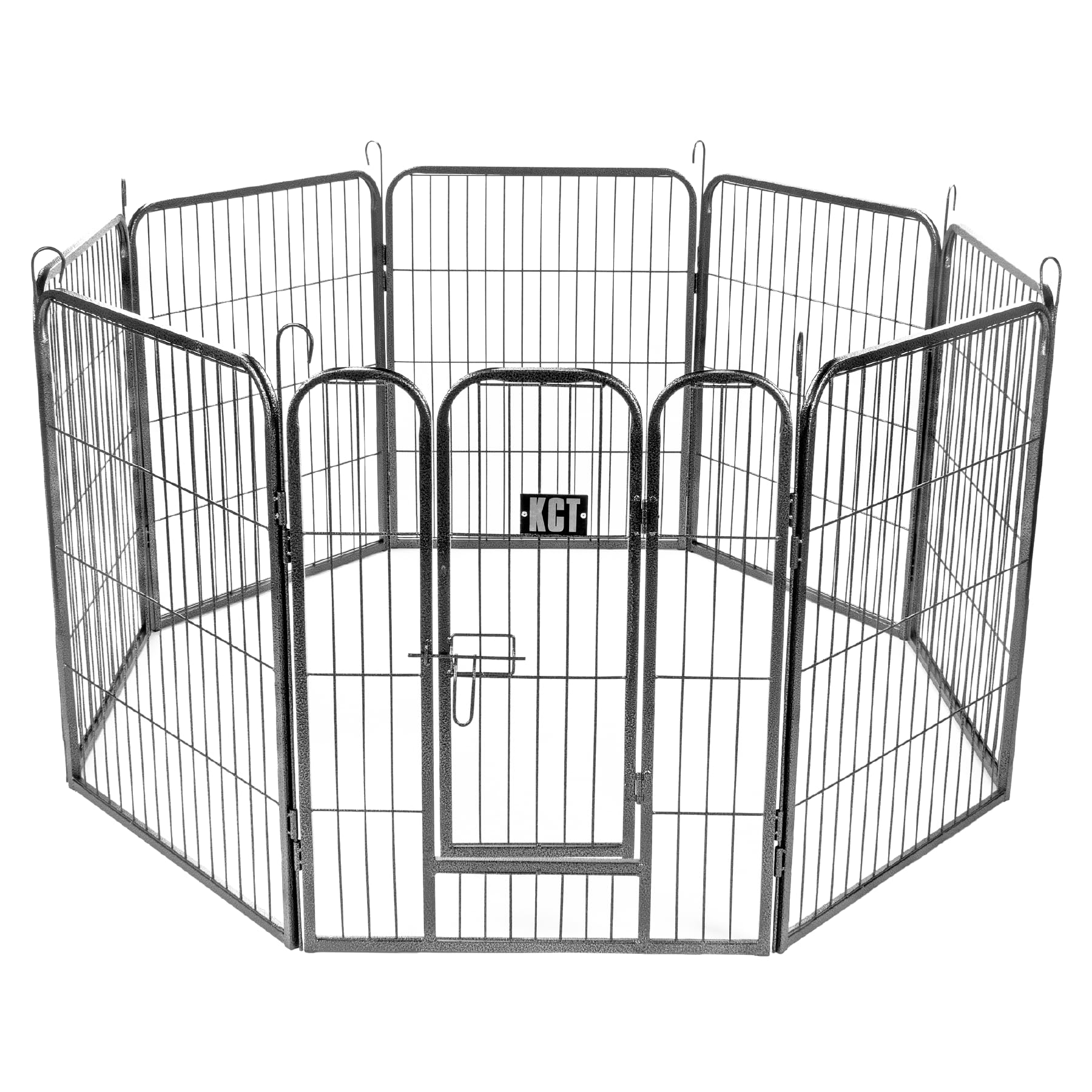 KCT Medium 8 Panel Heavy Duty Pet Dog Play Pen Puppy Small Animal Playpen Run Metal Enclosure for Indoors or Outdoors