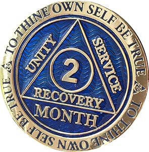 18 Year AA Medallion Dusty Blue Color Gold Plated Chip XVIII - View #10