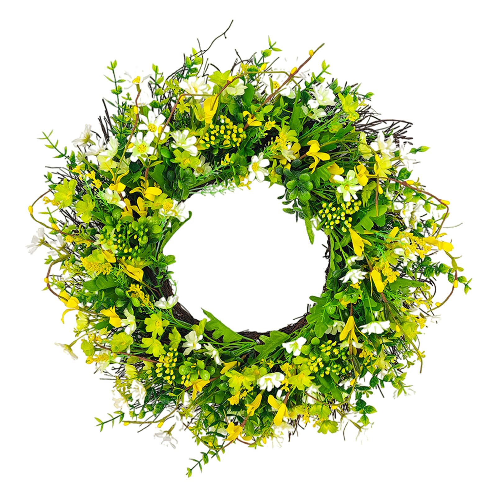 Tsophreniq Artificial Spring Wreath Leaves Flower Mother Day for Front Door, Wedding, Indoor and Outdoor Decorations Beautiful