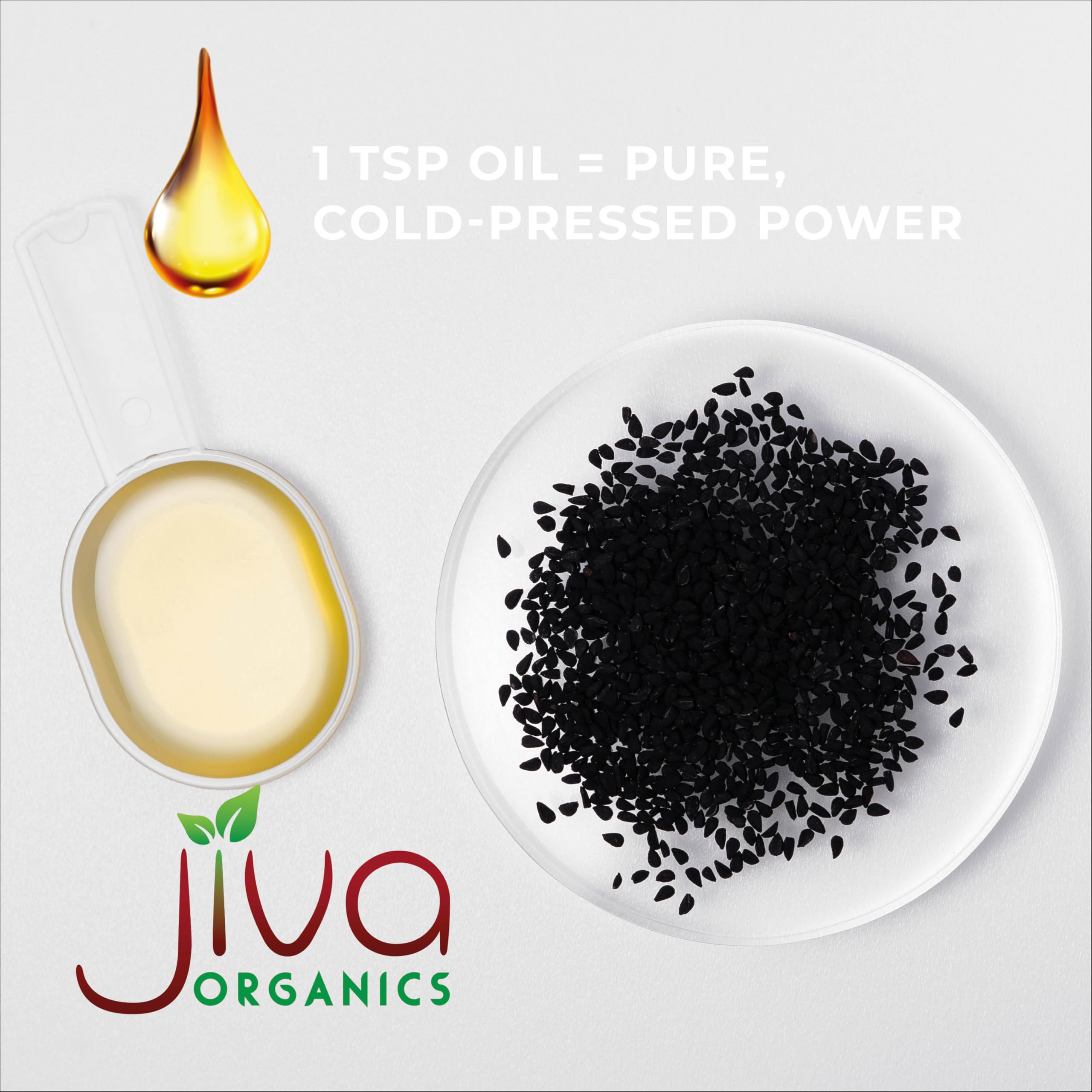Organic Black Seed Oil 8 oz - Cold Pressed, Lab Tested Thymoquinone 1.5-2%, Unrefined, USDA Certified - Potent Nigella Sativa Kalonji Oil - Vegan Omega 3 6 9 - by Jiva Organics — Amazon image 4