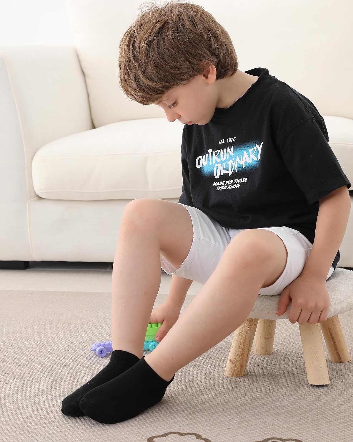 Kids Socks, Boys Girls Low Cut Ankle Socks 6 Pairs 3-12 Years image 2