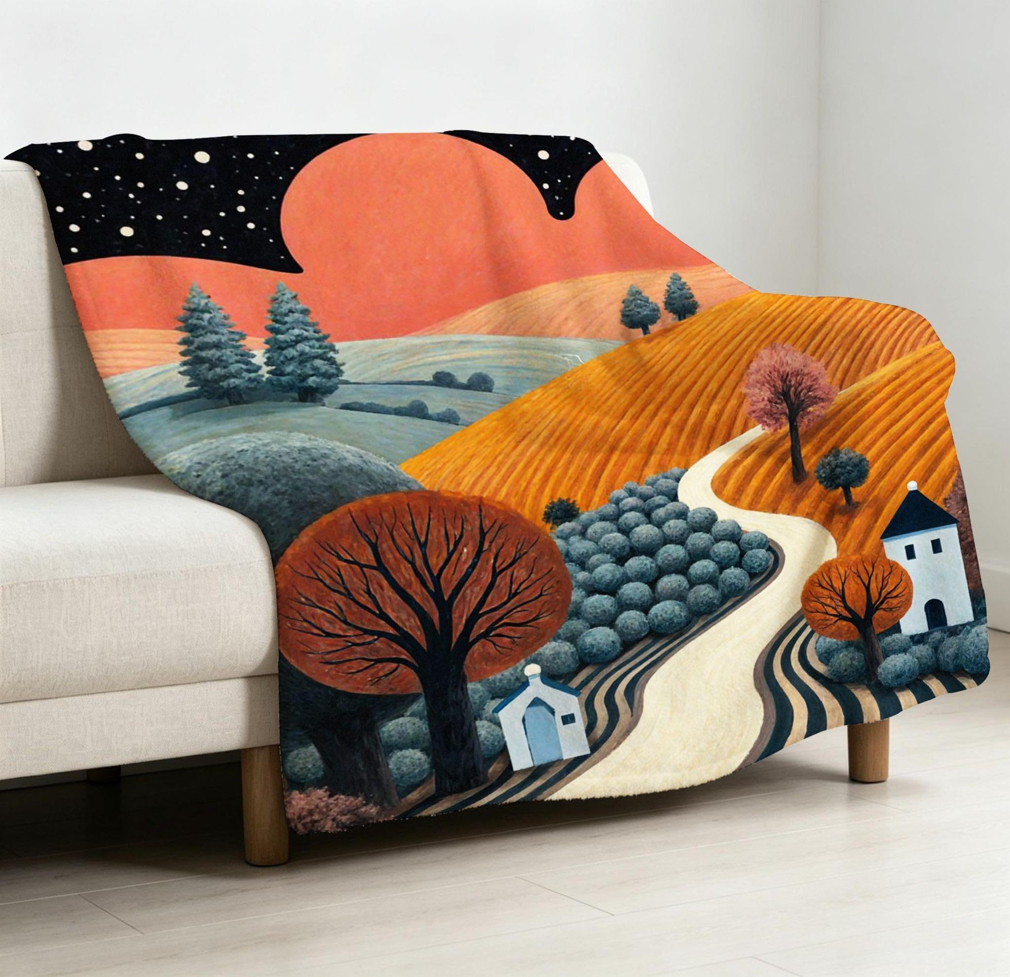 Manta Grande 180x220 cm Árbol Animado Polar Franela Térmica-A114