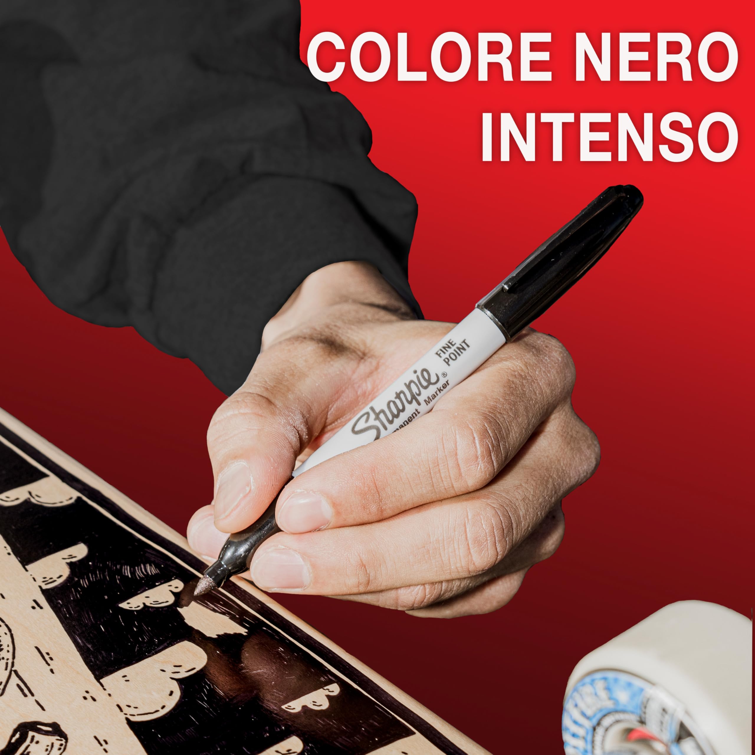 Sharpie Pennarelli indelebili punta fine nero confezione da 12