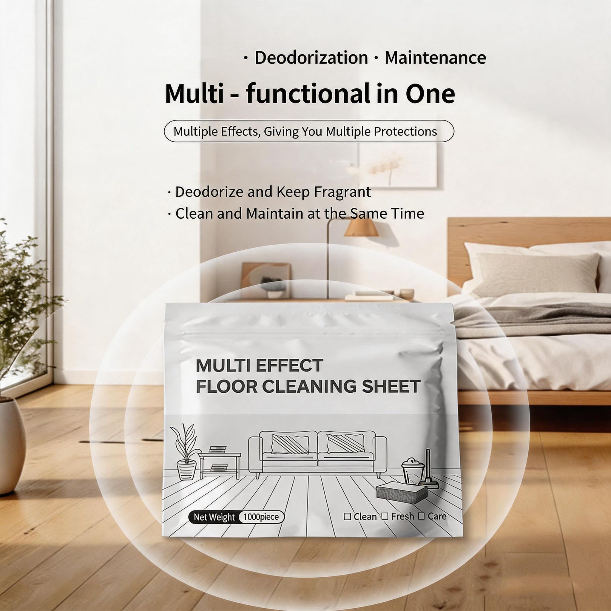 Gardenia Scent Multi Effect Floor Cleaner Sheets, Multi-Surface Cleaner Tabletten, Pastillas de limpieza desodorante, pastillas de limpieza de brillo duradero y Scent Floor Cleaner (800 unidades)