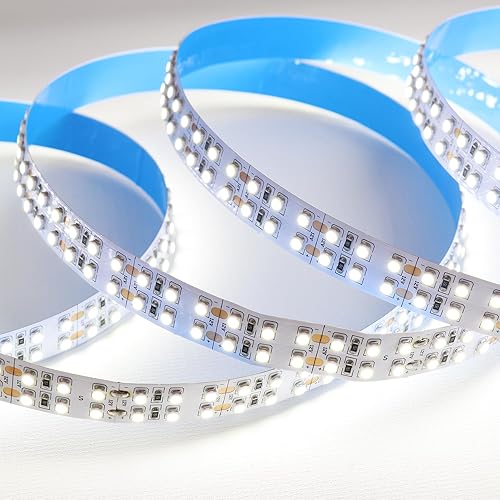 Miniatura 3 de LEDENET Tira de luces LED blancas cálidas de 2800 K, 16.4 pies, doble fila, 3528 SMD 1200 LED DC 12 V, cinta de luz de tira de luz LED flexible,