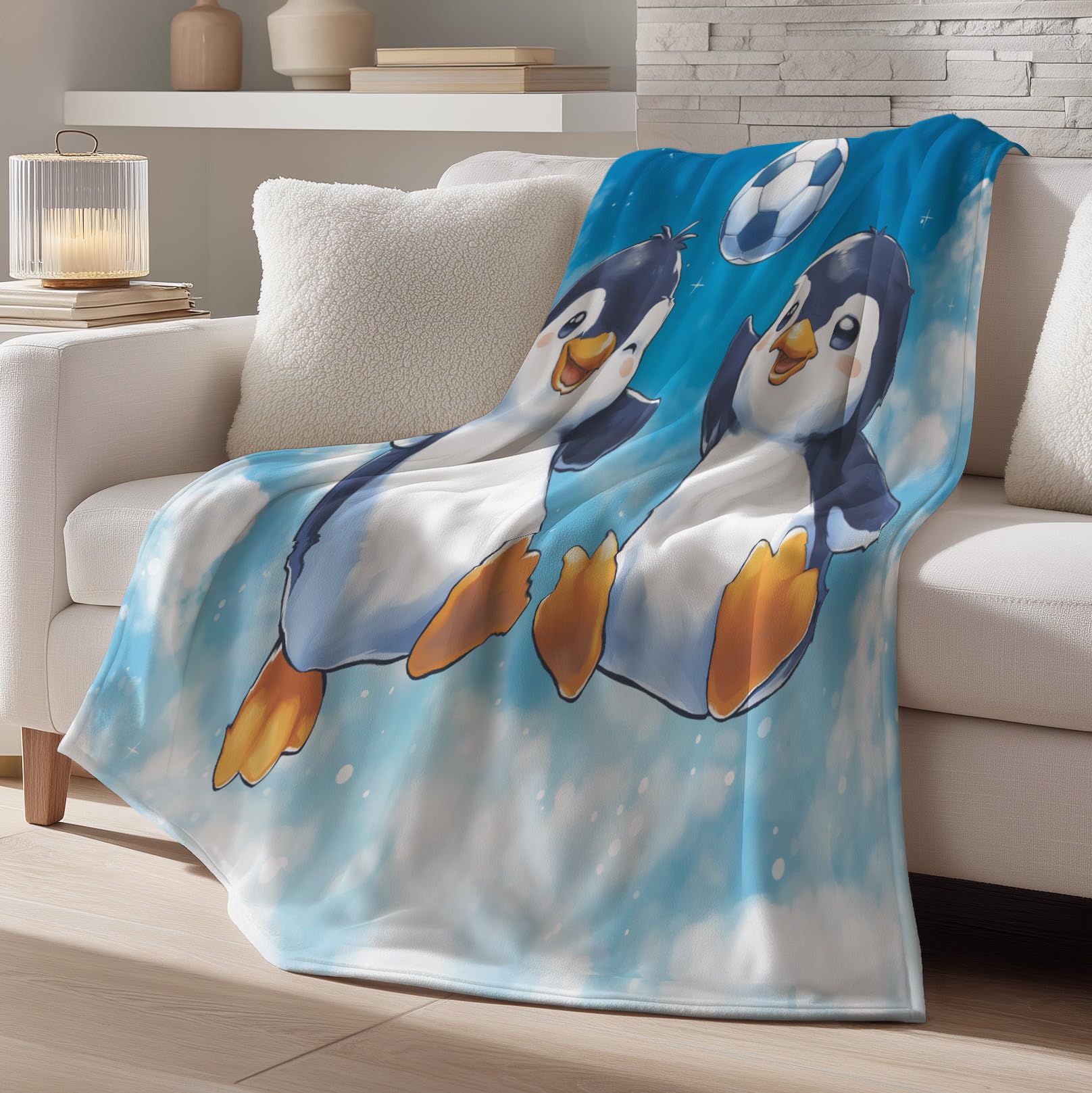 Genérico Niespodzianki i zabawne prezenty-koc z nadrukiem dla ojca matki bliskich i bliskich - błękitne niebo anime koc na sofę polarową miękki termiczny 220 x 270 cm