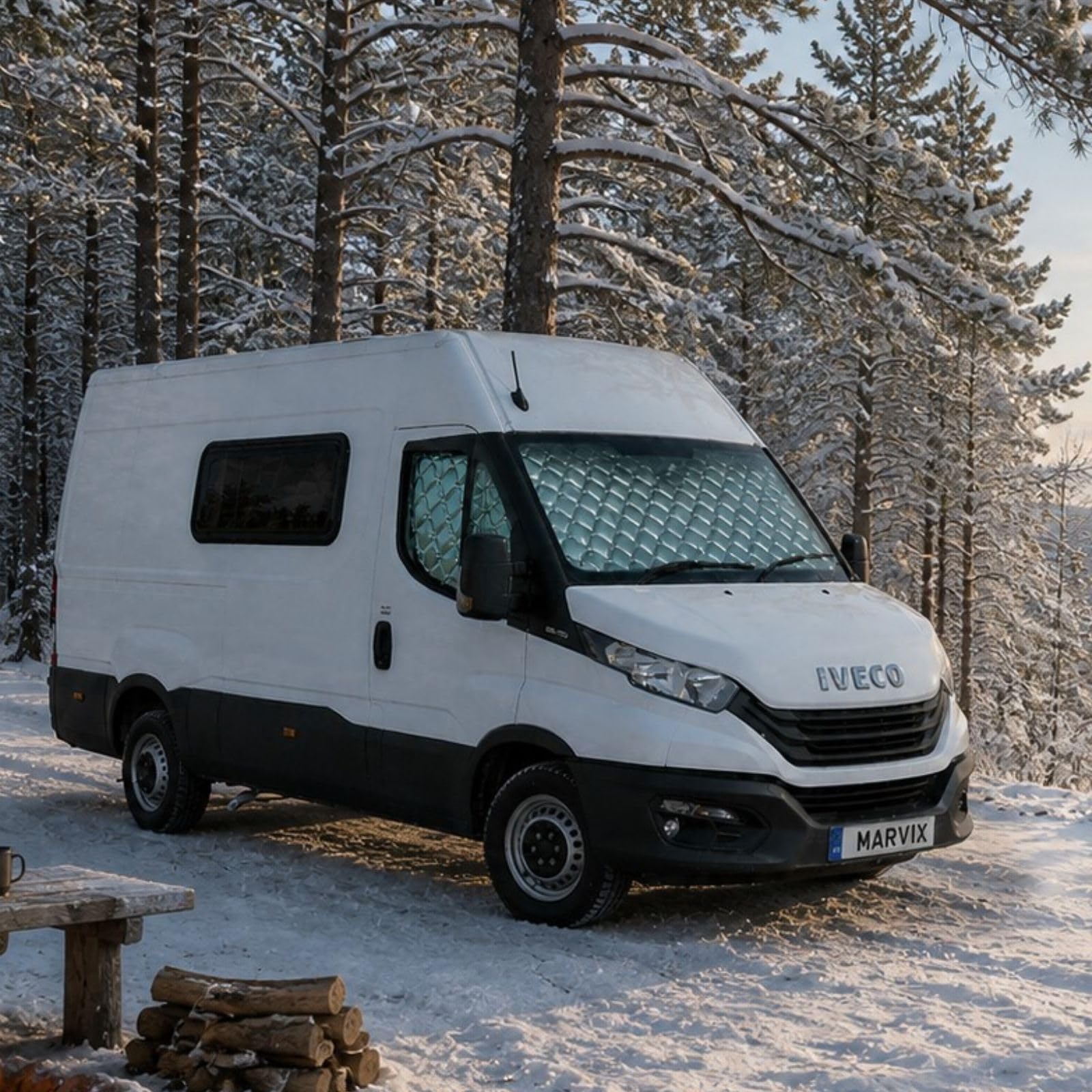 Marvix Copertura termica oscurante per cabina interna, 9 strati, copertura per finestra per Iveco Daily dal 2015 in poi, camper e camper