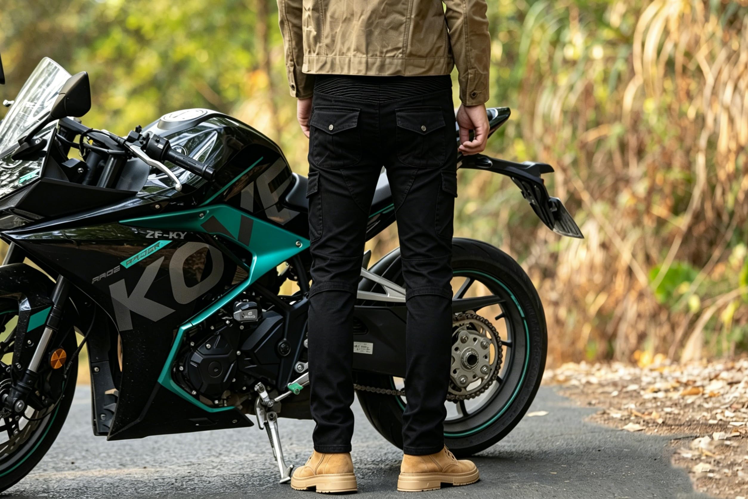CTBQiTom Motorradhose Herren Mit Aramid Schutzfutter Motorrad Biker Hosen Mit CE abnehmbaren Rüstung