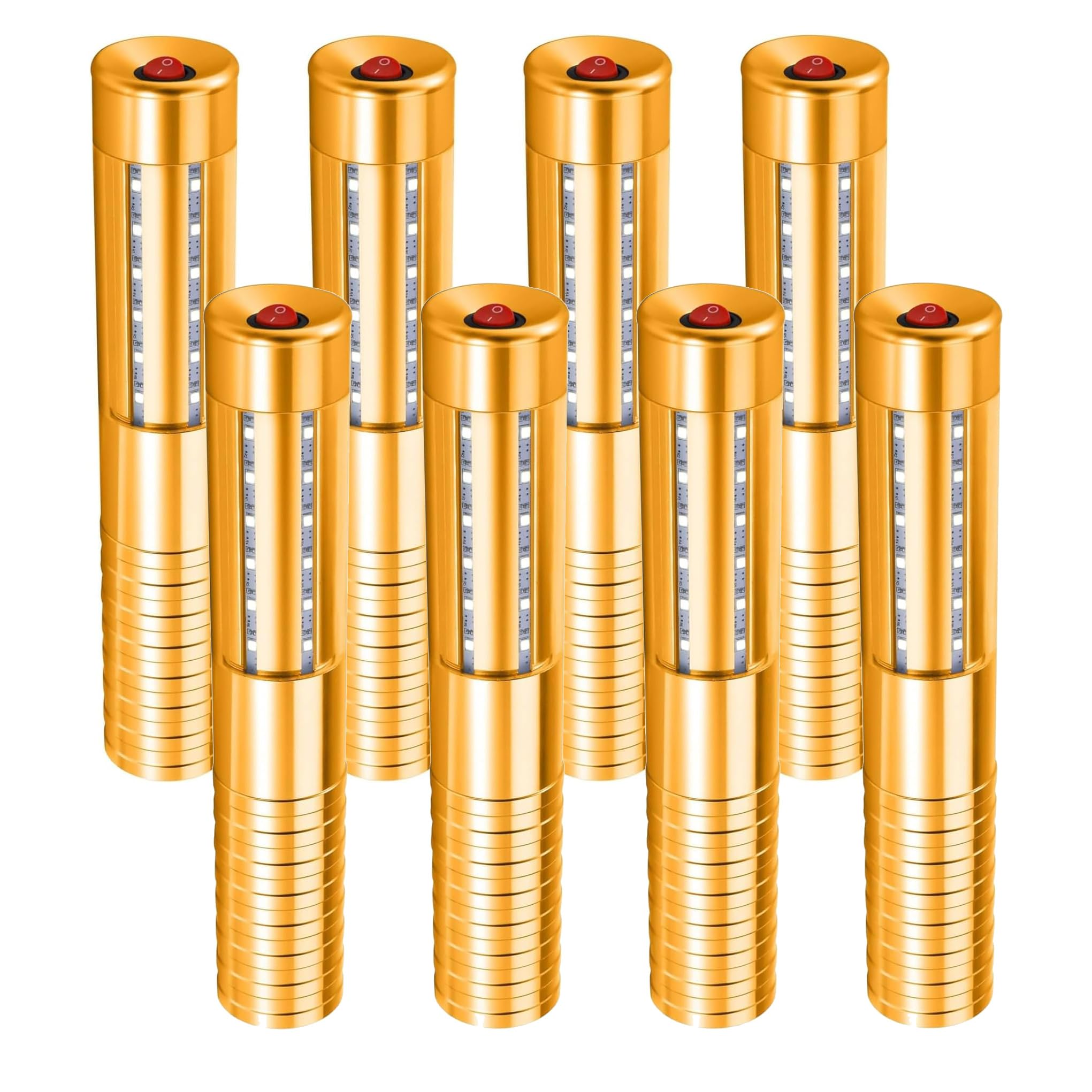 8 Luci LED stroboscopiche per servizio di bottiglie, luce ricaricabile, luce a mano, lampada luminosa a LED fluorescente per discoteche, karaoke, matrimoni, feste, forniture di attività (Oro)