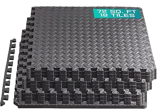 Yes4All 24SQFT-144SQFT Puzzle Exercise Mat for Home Gym, EVA Interlocking Foam Floor Tiles with Border for Workout Equipment