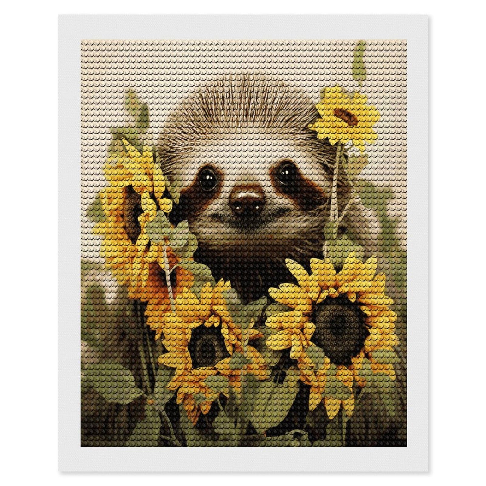 LDGSUPH Sloth Sunflower Diamond Painting Kits for Adults Paint with Diamond Pictures Art DIY Full Drill Diamond Dots Painting Personalized Diamond Photo for Home Wall Decor Gift 16"x20"
