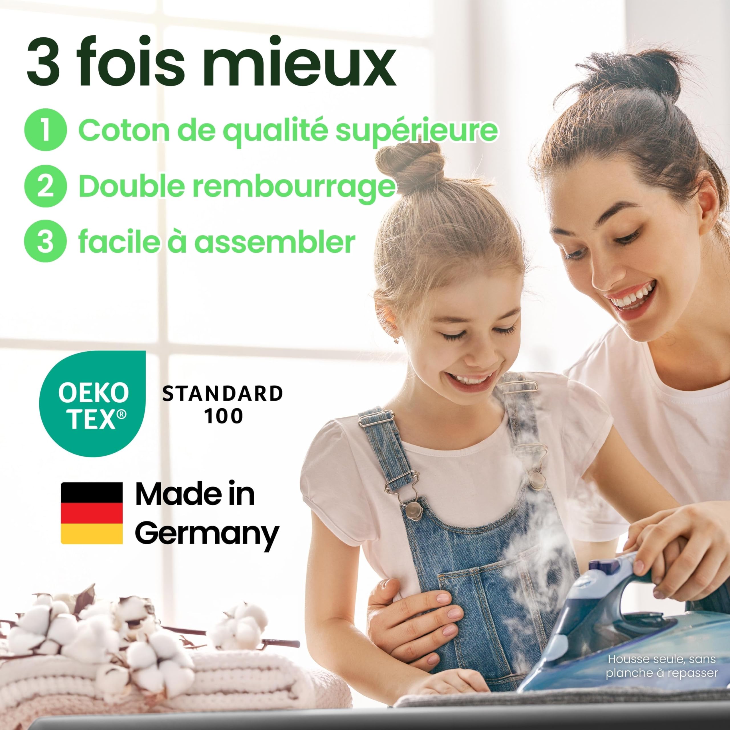 SimplySmooth Housse Premium 120x40 cm | Oeko-TEX 100 | Fabriqué en Allemagne | Confort | pour Tables 115-122x35-40 cm | Taille M - 5