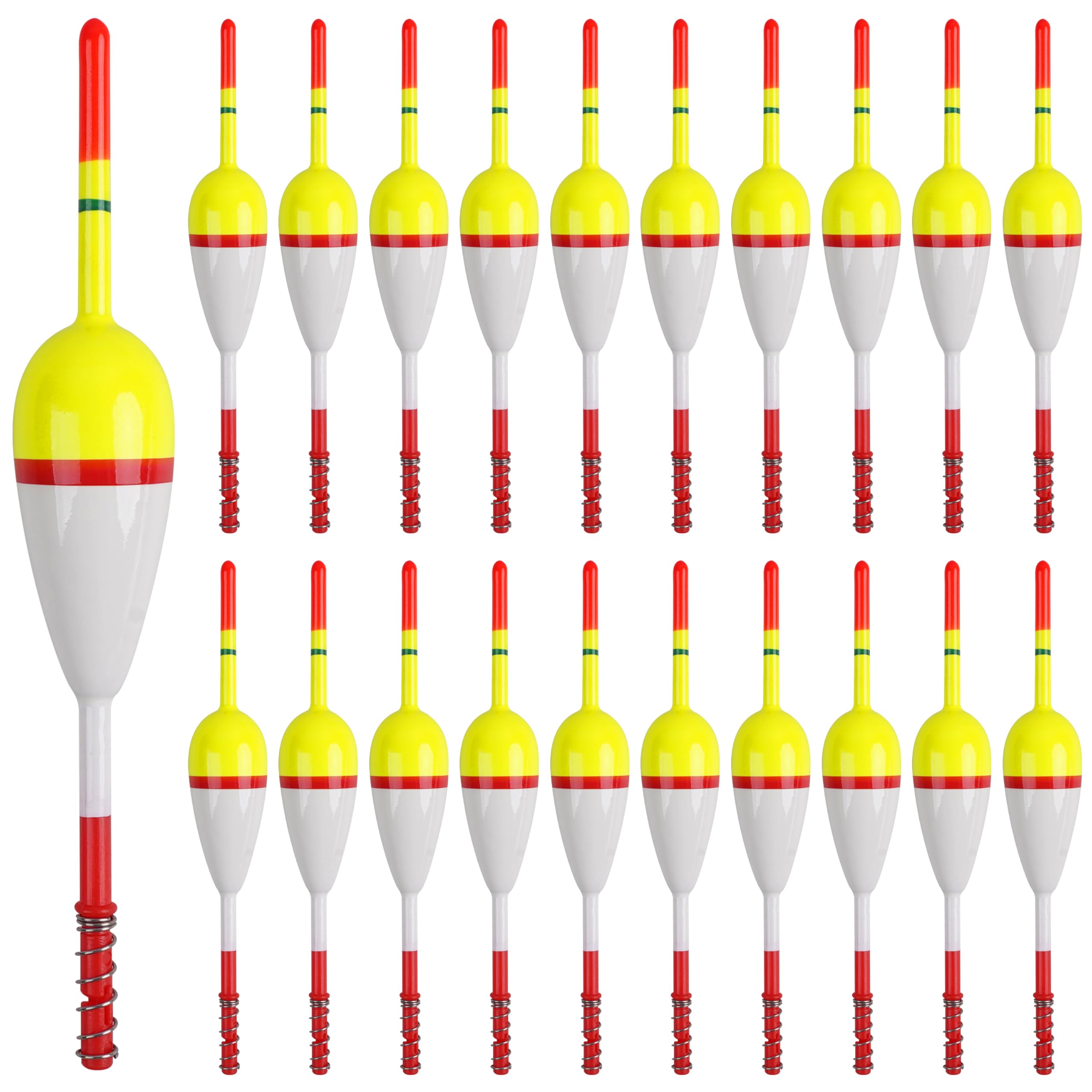 SILANON Wood Slip Bobbers Fishing Floats and Bobbers Spring Oval Stick Slip Floats for Crappie Catfish Trout Panfish Walleyes Fishing 5/10pcs