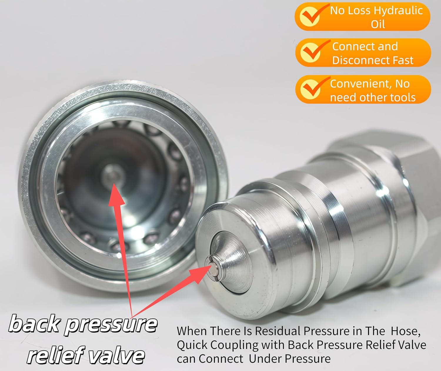 1/2'' NPT Connect Under Pressure Ag Tractor Hydraulic Quick Coupler