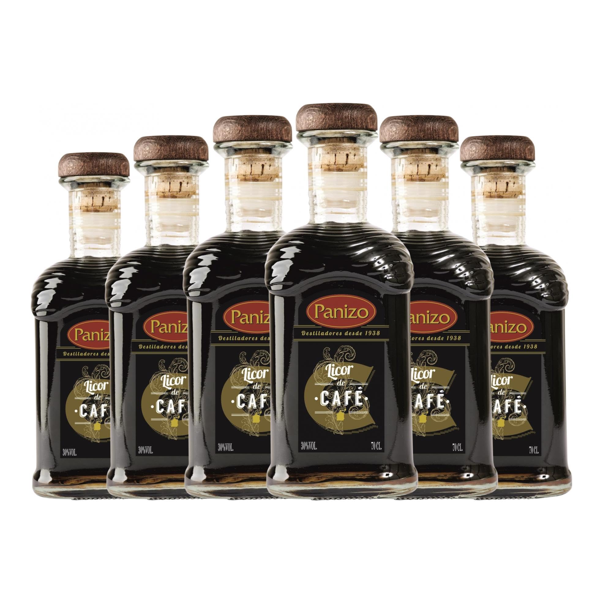 Licores Panizo Licor de Café 70 cl (Caja de 6 Botellas de 70 cl)