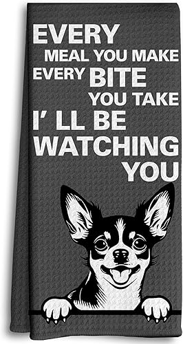 Miniatura 8 de Dwept Toallas de cocina divertidas, cada comida que hagas cada bocado que tomes, decoración de perro, toallas de cocina decorativas para perros,