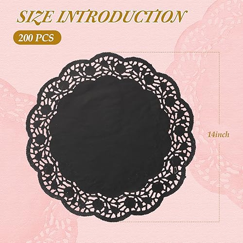 Miniatura 4 de Yexiya 200 manteles individuales desechables de 14 pulgadas, manteles individuales redondos grandes para pasteles, manualidades, boda, fiesta de