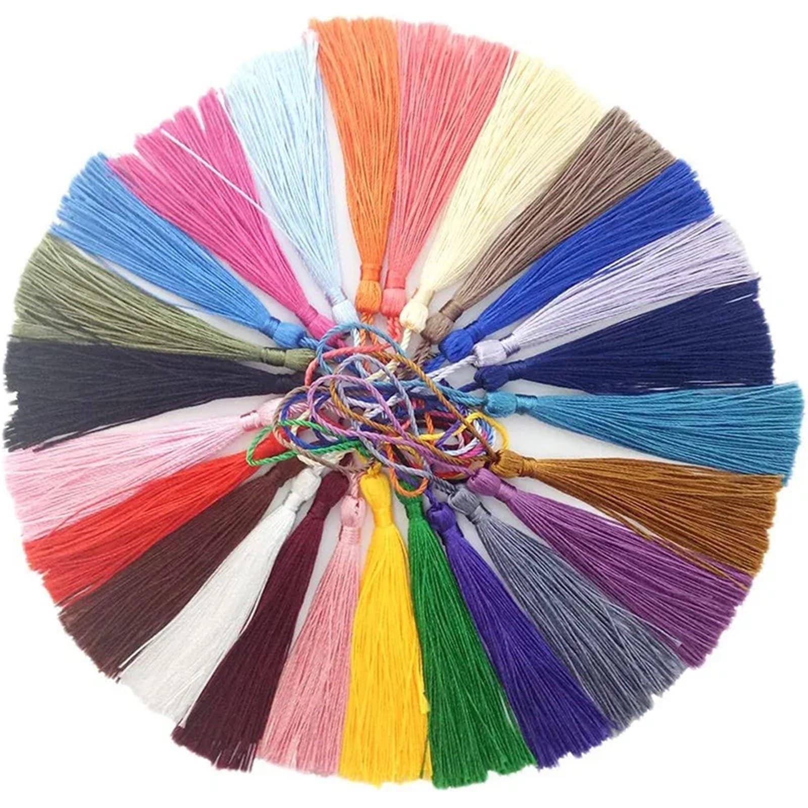 Mini Tassels 300pcs/lot 13cm Tassel Silk Fringe Silky Floss Bookmark Tassels Mini Tassels For DIY Craft Jewelry Making Souvenir Bookmarks for Crafts(31 Mixed color)