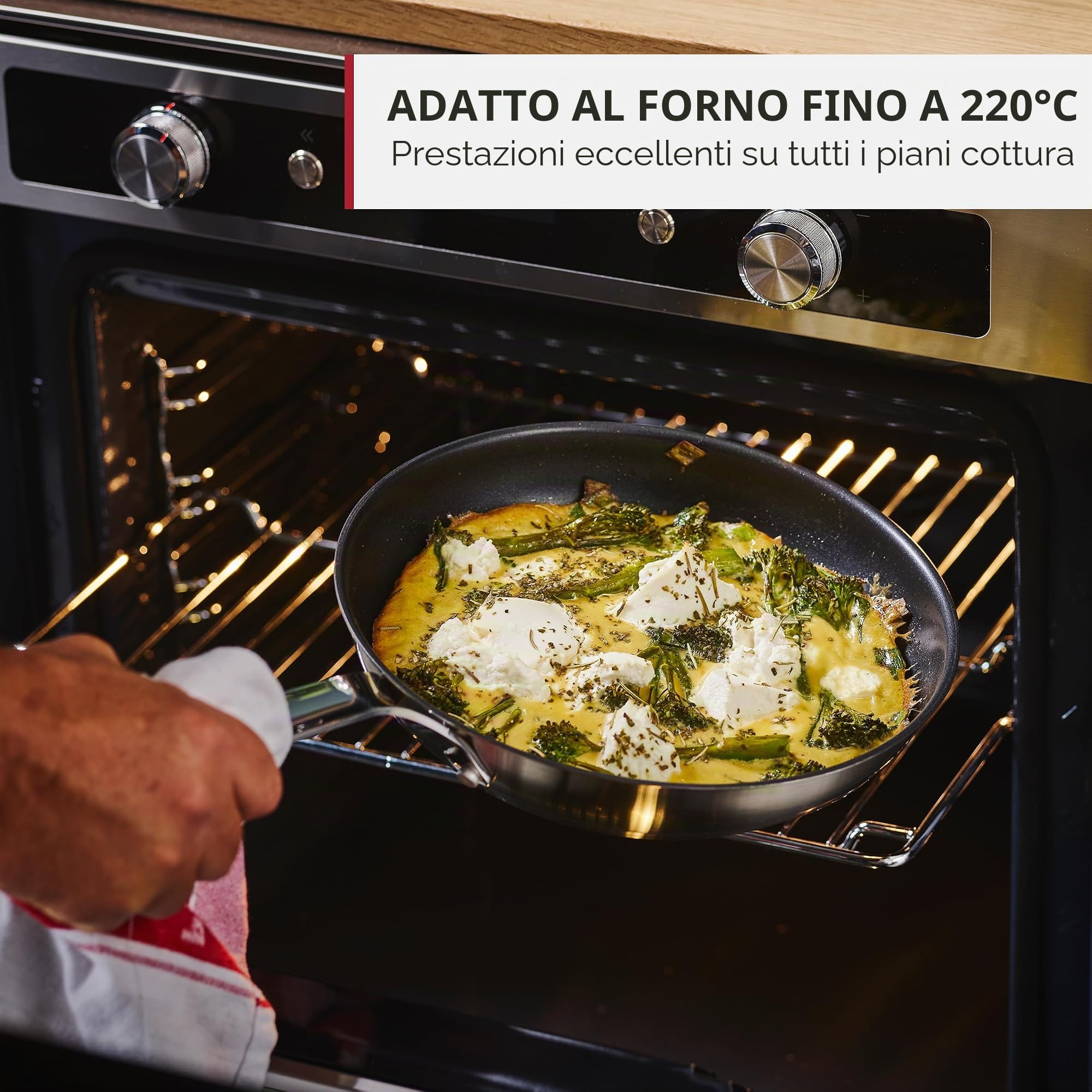 KitchenAid Stainless Steel Set di Pentole Antiaderenti in Acciaio Inox con Coperchio, Adatte a Tutti i Tipi di Fornelli, Induzione, Forno e Lavastoviglie, 20/24 cm + Pentolino 16 cm/1,5 L, 5 pezzi