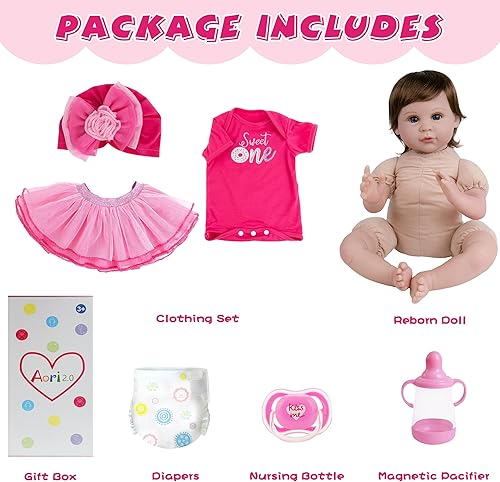 Miniatura 7 de Aori 2.0 Muñecas de bebé Reborn de la vida real que se ve real, muñecas de bebé realistas con peso de 22 pulgadas, muñeca recién nacida realista,