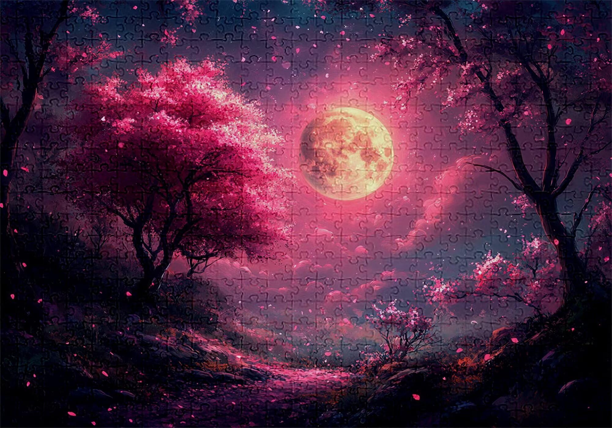 Puzzle 4000 elementów księżyc drzewo dla dorosłych 141 x 87 cm unikalne rzemiosło klasyczne 3D drewniana układanka do rodzinnych gier biznesowych, układanka do samodzielnego wykonania nawet do