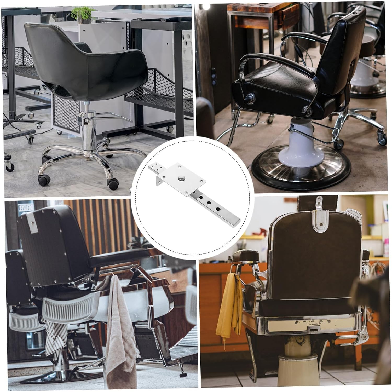 BESTYASH Barber Chair Headrest Bracket for Salon Chair, Iron Silver