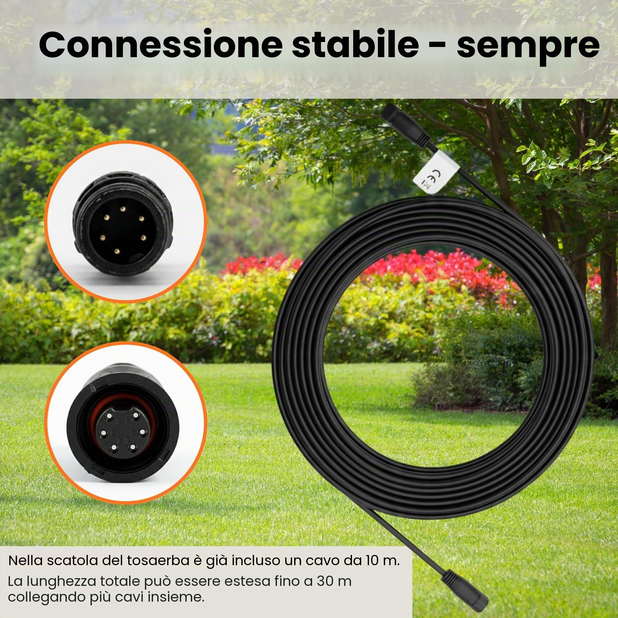 TRONICXL Cavo di prolunga per antenna Segway Navimow, 10 m, accessorio per robot tosaerba, i105E, i108E, H500E-VF, H800E-VF, H1500E-VF, H3000E-VF, cavo di prolunga RTK