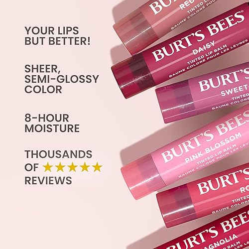 Miniatura 3 de Burt's Bees - Bálsamo labial para rellenar los calcetines, fórmula de bálsamo tintado 2 en 1 de larga duración, infusión de color con manteca de