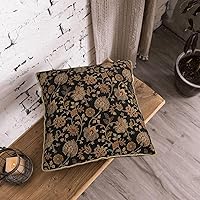 Vista 6 de Vintage Tapestry Velvet Pillow Covers 20x20 In Black Brown Bohemian Boho Carpet Throw Pillows for Couch Soft Cushion Covers Rustic Retro Rug Pillow