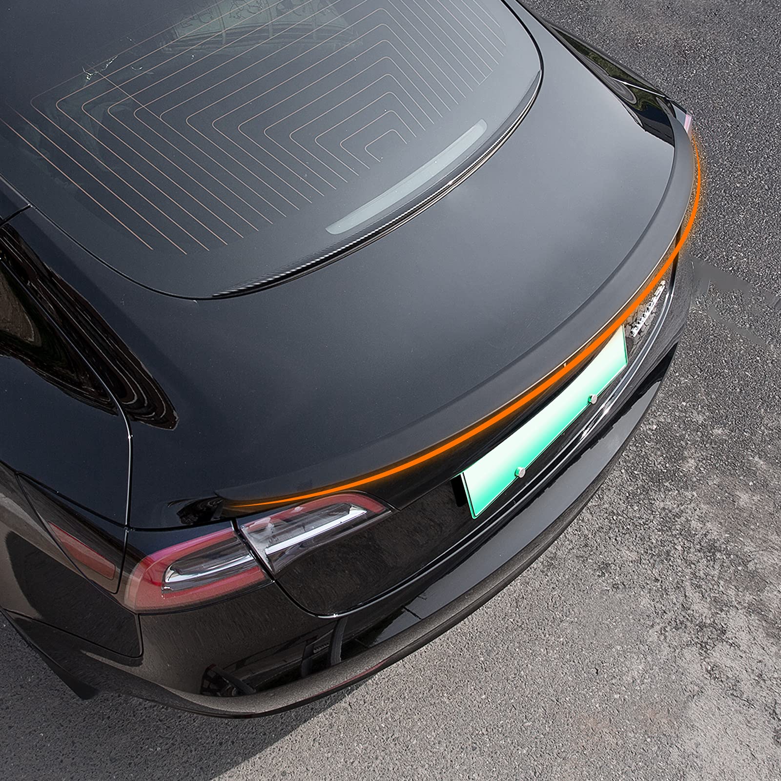Photo 1 of Bomely Fit Tesla Model 3 2017-2023 Spoiler Wing Performance Car Rear Spoiler Trunk Lip Kit Tesla Model 3 Accessories (Matte Black)