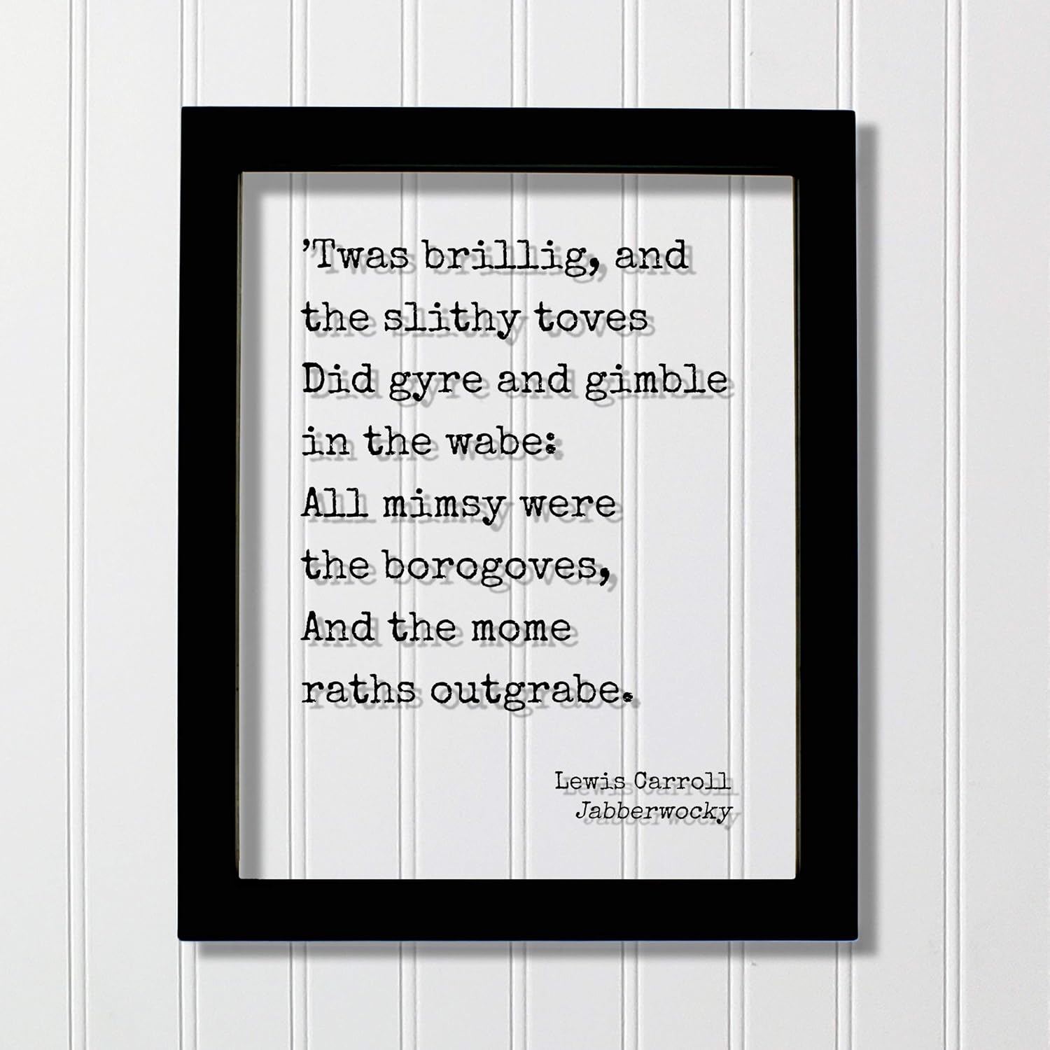 Lewis Carroll Jabberwocky Floating Quote Twas brillig