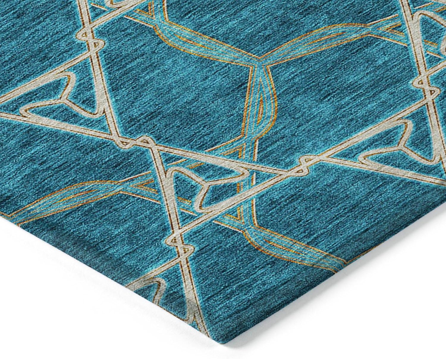 Addison Rugs Chantille ACN959 Teal 1'8" x 2'6" Indoor Outdoor Area Rug, Easy Clean, Machine Washable, Non Shedding, Bedroom, Entry, Living Room, Dining Room, Kitchen, Patio Rug
