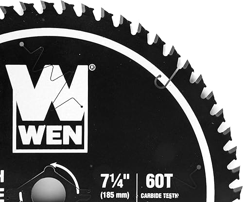Miniatura 2 de WEN BL0760 - Hoja de sierra circular profesional con punta de carburo de 60 dientes, 7.25 pulgadas, acabado ultrafino, con revestimiento de corte