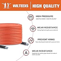 Vista 2 de Sewer Jetter Kit for Pressure Washer with 1/4 Inch NPT Water Jet Drain Cleaner Hose, Rotating Corner Sewer Jetter Nozzle, Waterproof Tape, Spanners