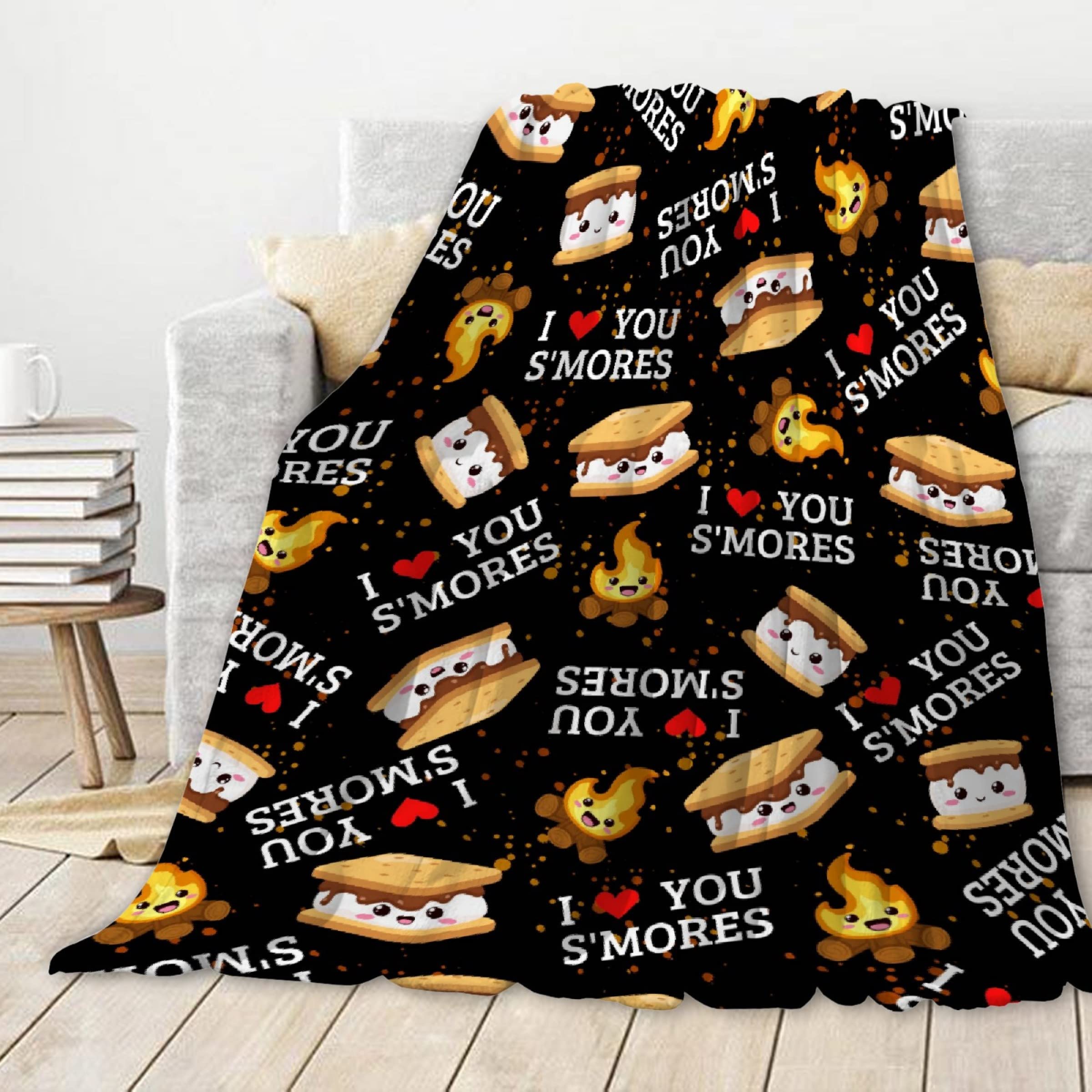 Amazon.com: Cute S'Mores Throw Blanket,Marshmallow Cookie Blankets