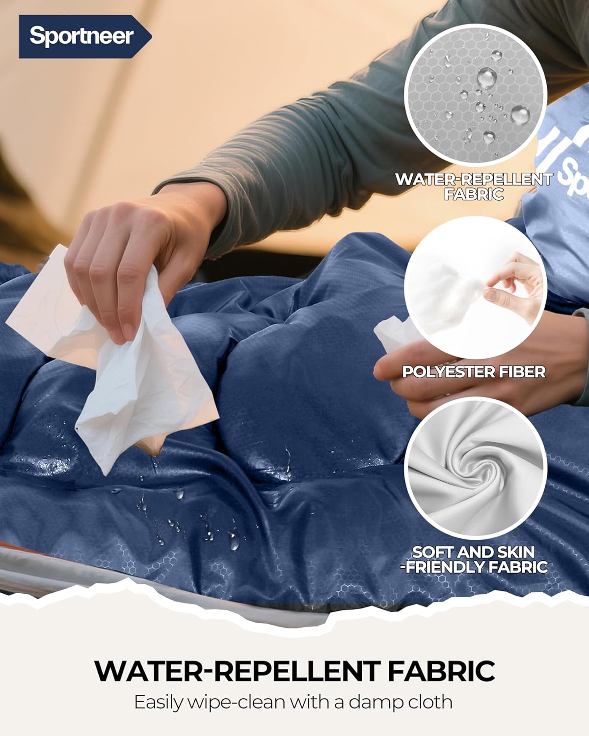 Sportneer Sleeping Bag for Adults & Kids, Cold Weather & Warm Waterproof Camping Sleeping Bag, Compact Portable for Camping Hiking & Travel