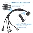 GELRHONR SATA Cooler Fan Adapter Cable，15 Pin SATA to 4 x 3/4 pin Fan Splitter Cable,15 Pin Male to 3 or 4 Pin Computer PC Case Y Power Adapter Cable - 1.1Ft (Black- 1 to 4) gallery image