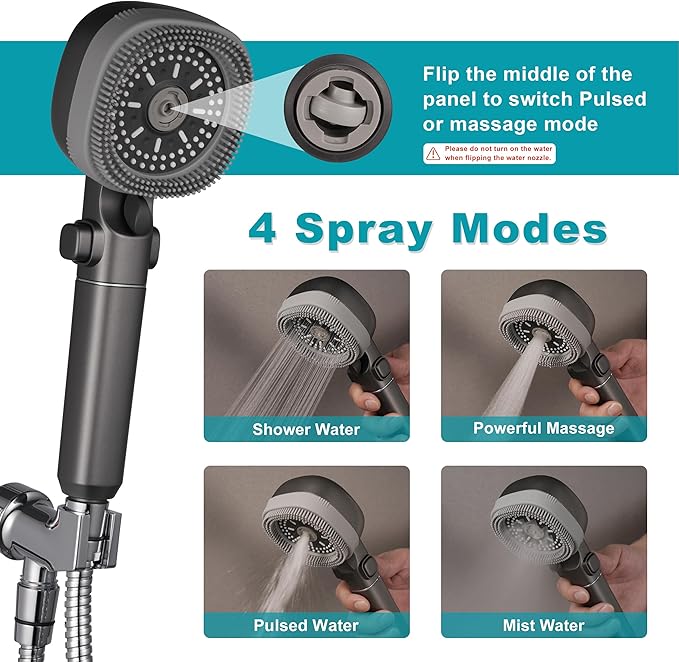 Regadera de Mano Umyder con Manguera 79 pulgadas y Filtro de Alta Presión miniatura 4