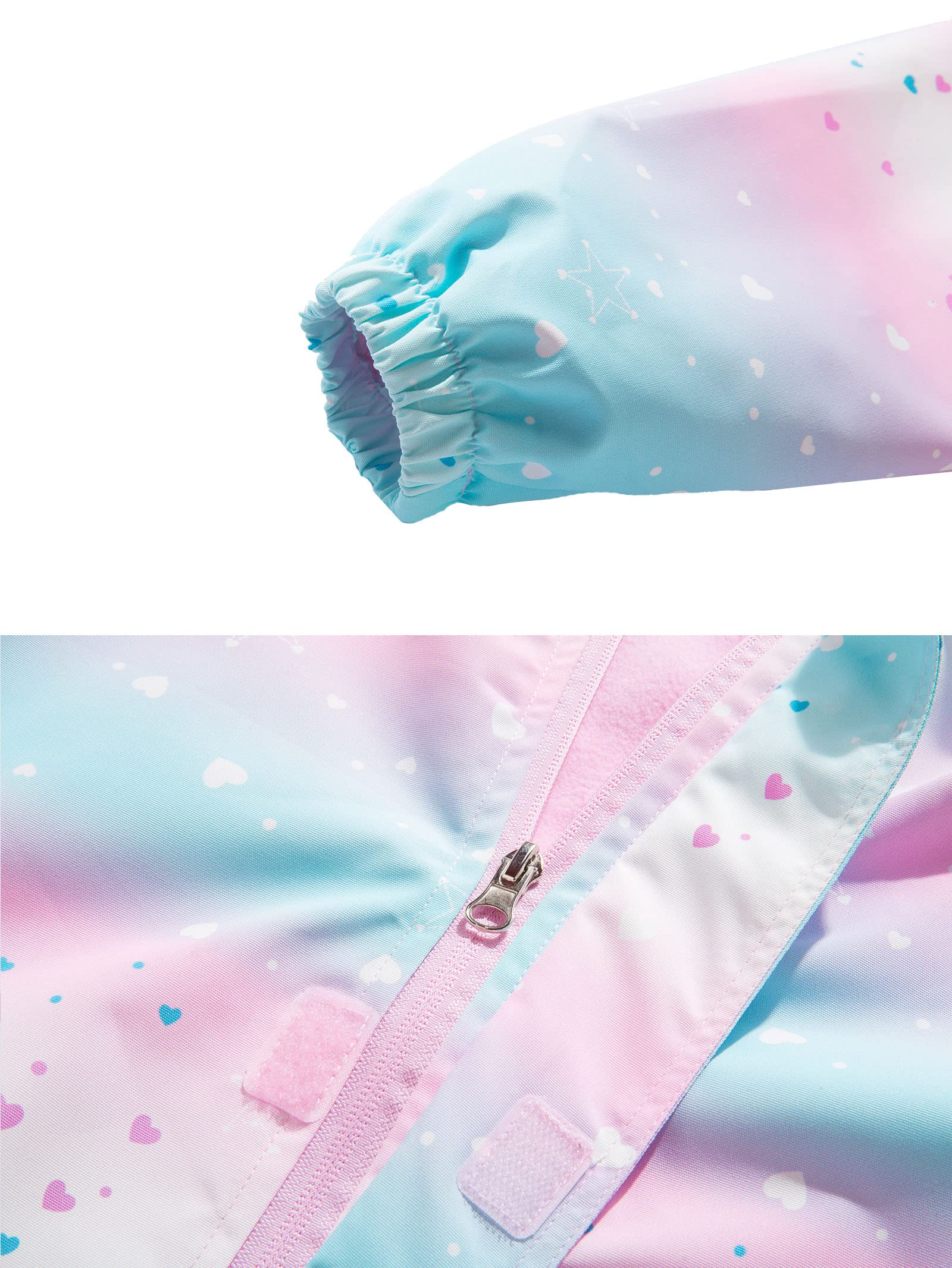 CAMLAKEE Giacca softshell da ragazza, impermeabile, giacca a vento Gradient