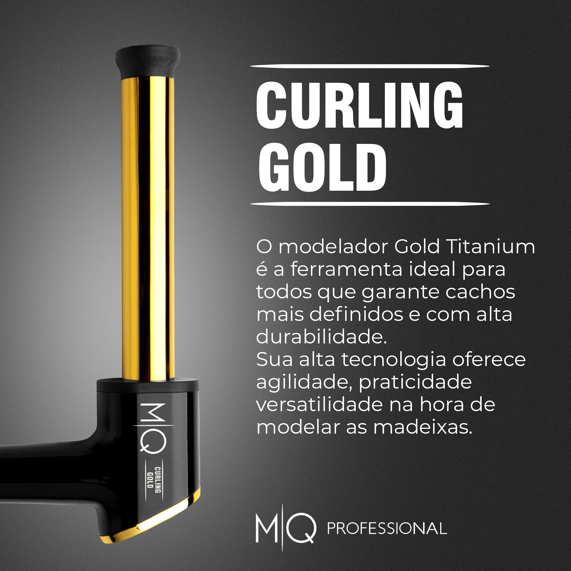 MQ Professional Curling Gold Titanium 25mm - Modelador de Cachos 240g