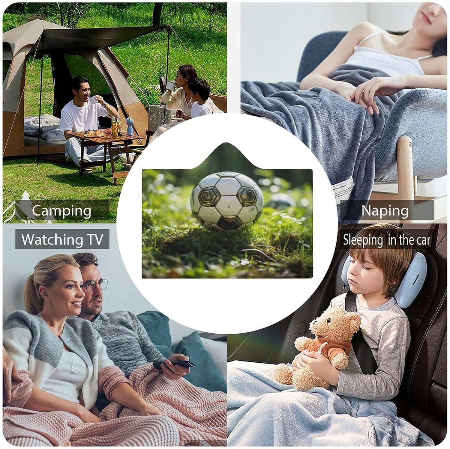 Football on The Grass Hooded Blanket Cozy And Functional,Wearable Blanket Hoodie for Women Men,Blanket Poncho Presents60 x80