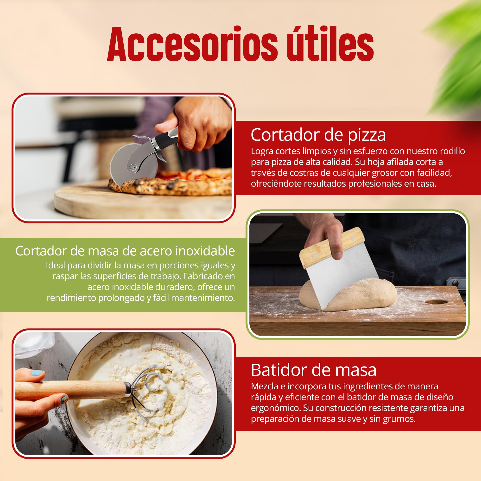 YAANI Juego de 2 cajas apilables a prueba de pan con tapas, rueda de pizza, batidor de masa, raspador de masa, perfecto para masa de pizza, masa madre, contenedor de almacenamiento de alimentos