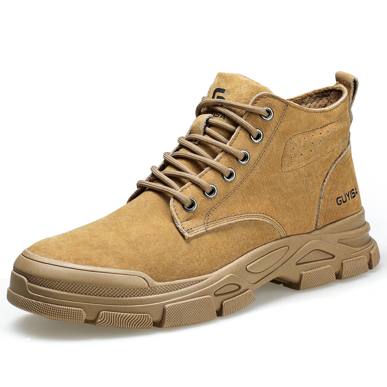 Steel Toe Boots for Men Indestructible Steel Toe Shoes Breathable High Top Work Boots for Men Lightweight Safety Shoes Non Slip Work Shoes Industry Construction Safety Boots