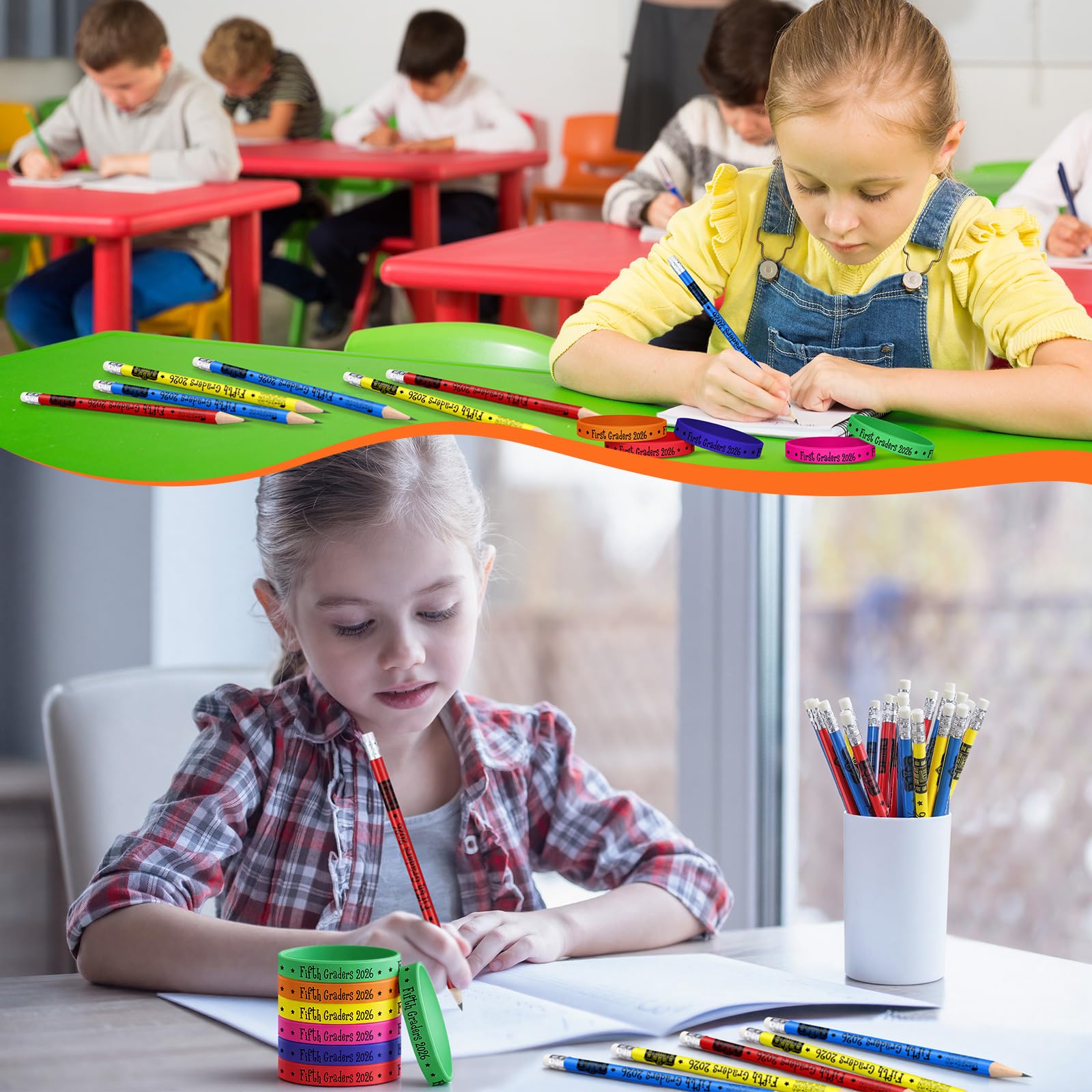 Tenceur 48 Pcs 5th Grade Graduation Gifts Bulk Fifth Graders 2026 Pencils and Bracelets End of The Year Gifts for Students from Teacher Classroom Graduation Party Favor Teacher Reward Prize Supplies