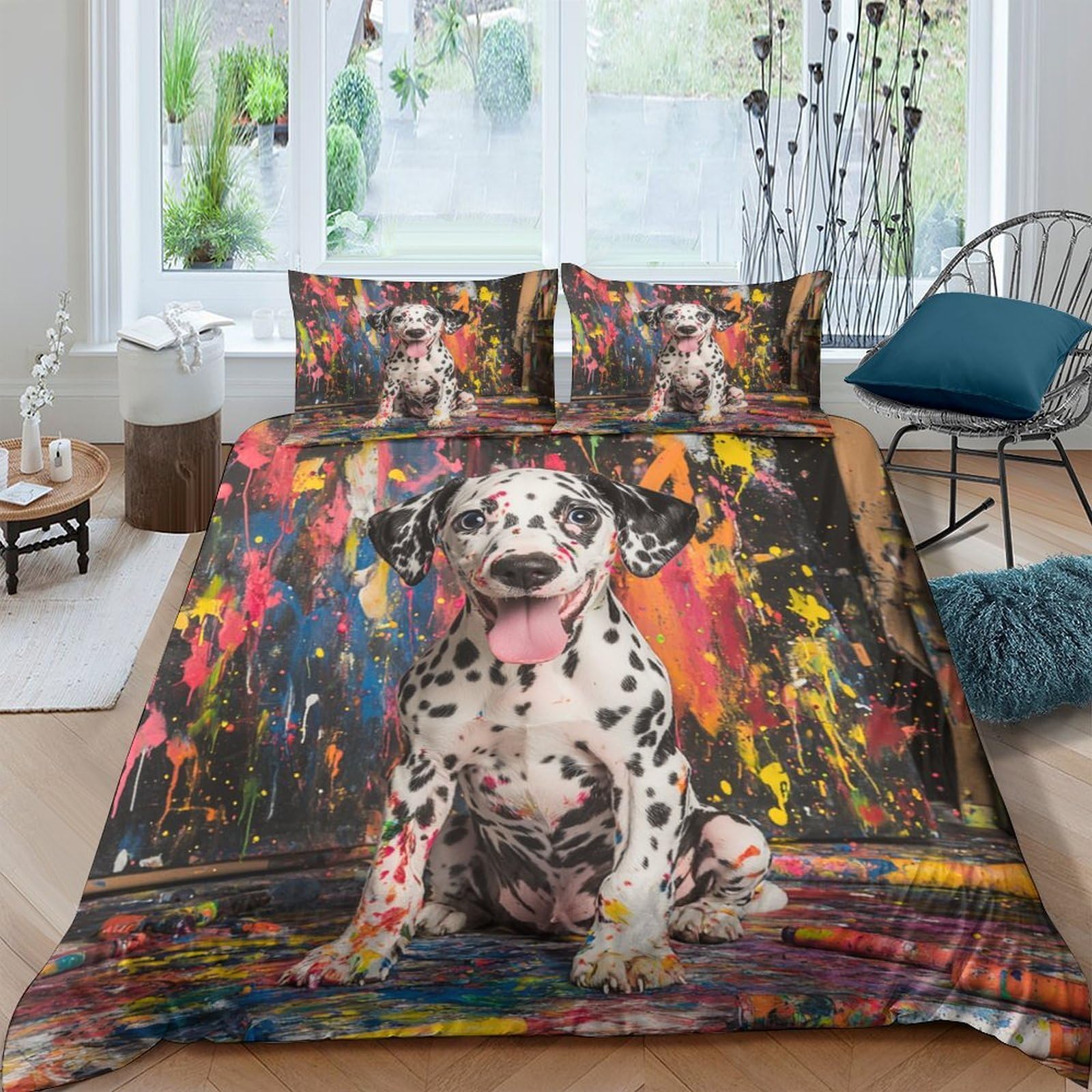 Housse de couette Bouddha fermeture éclair invisible parure microfibre 3D