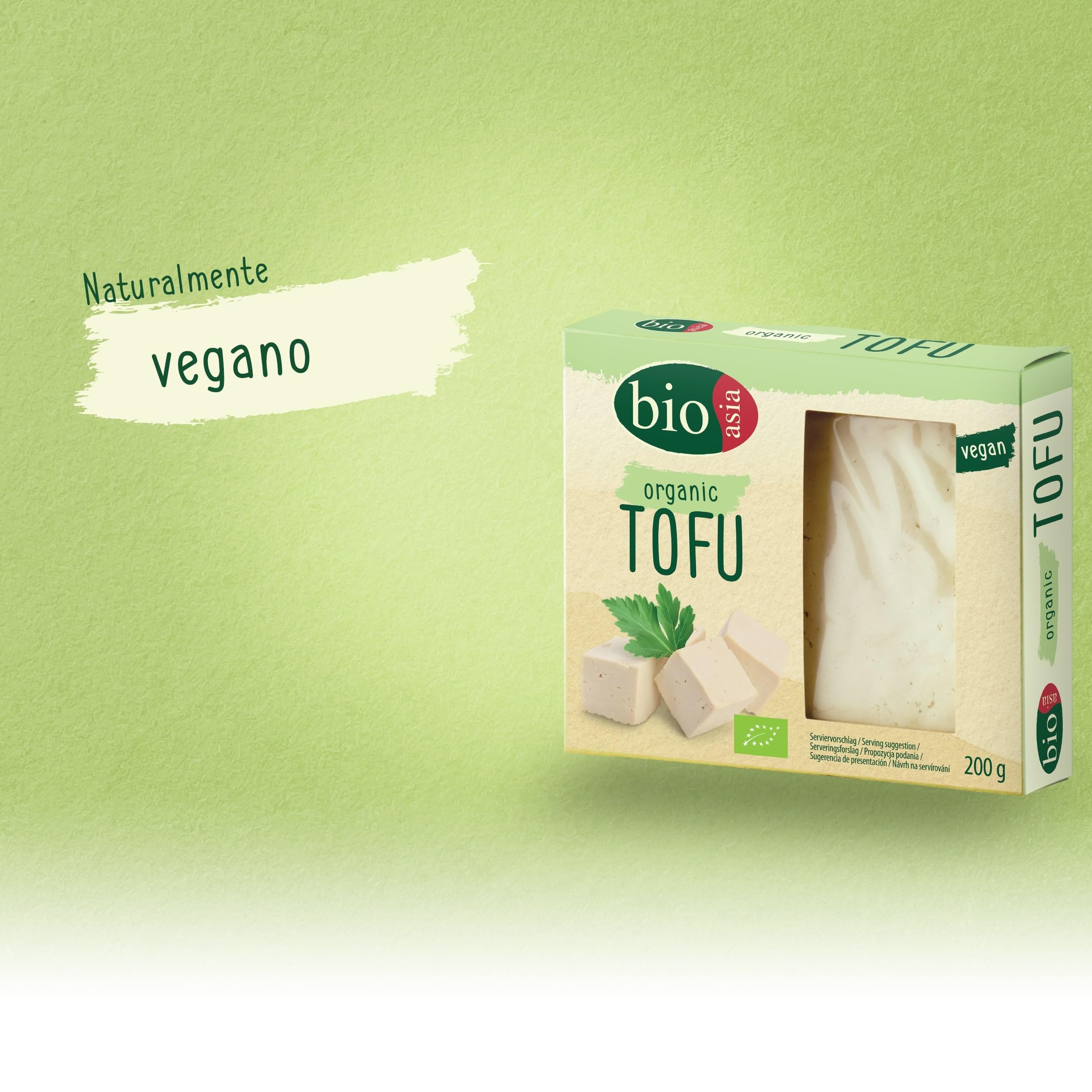 BIOASIA Tofu ecológico, Tofu ecológico neutro, naturalmente vegano y sin gluten, 1 x 200 g