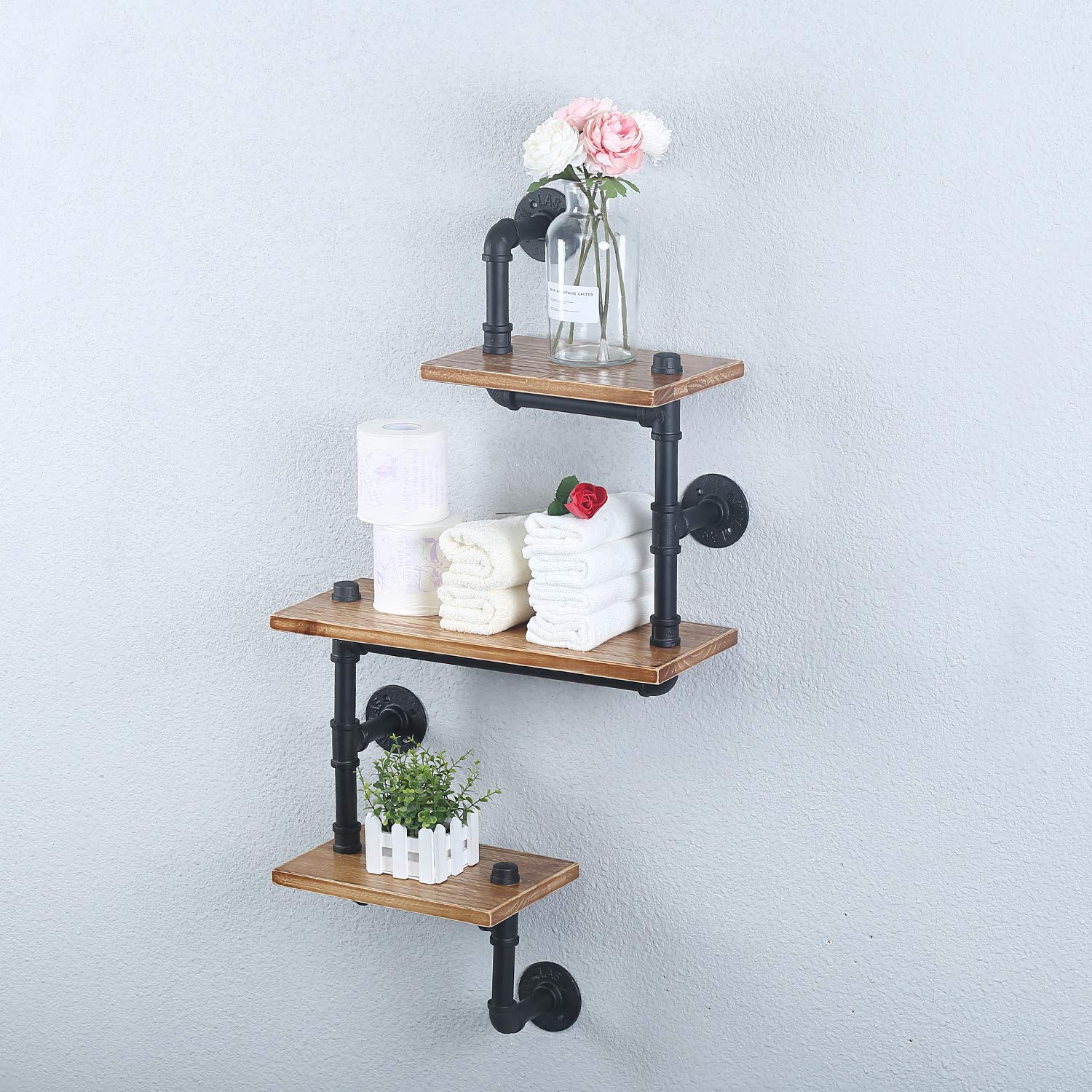 Buy MBQQ Industrial Pipe Wall Shelf for Bathroom Wall ed,Rustic Modern