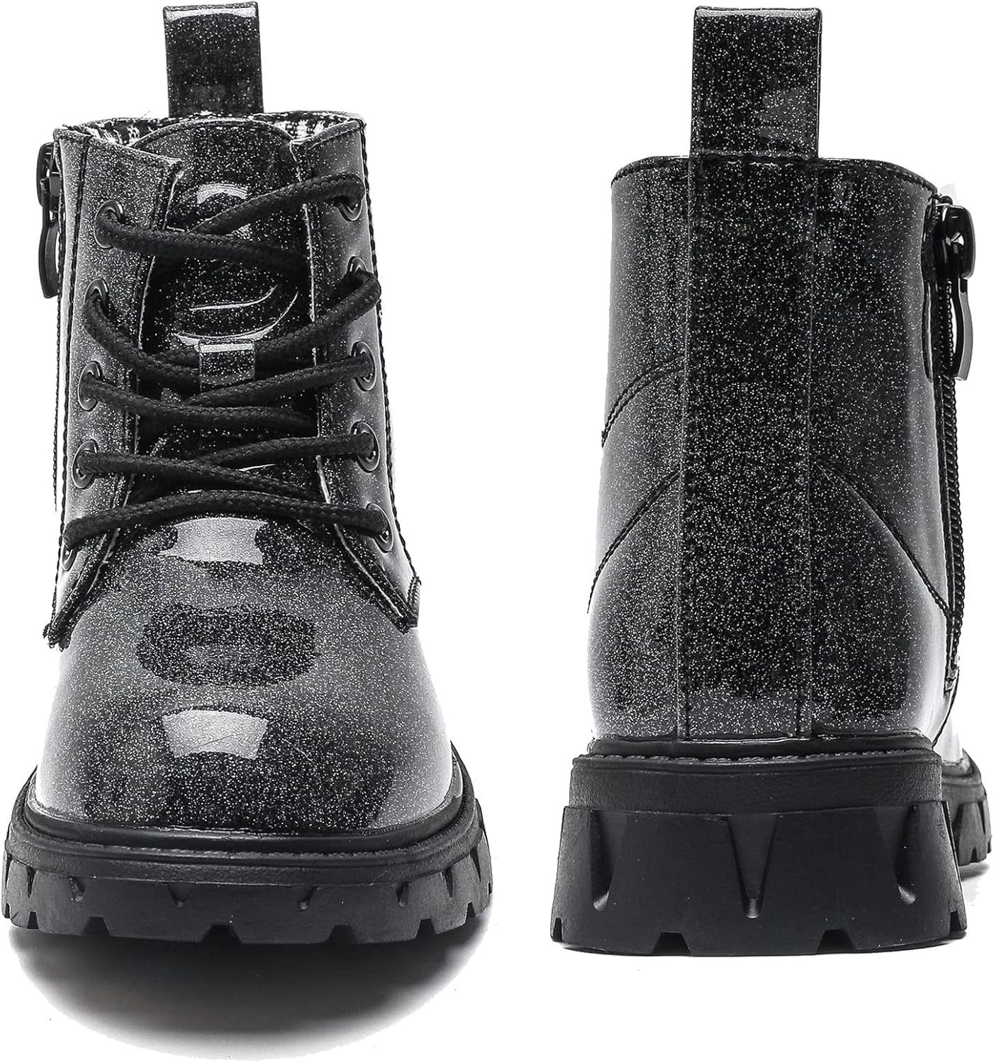 kkdom Boys Girls Waterproof Lace Up Side Zipper Ankle Combat Boots(Toddler/Little Kid/Big Kid)