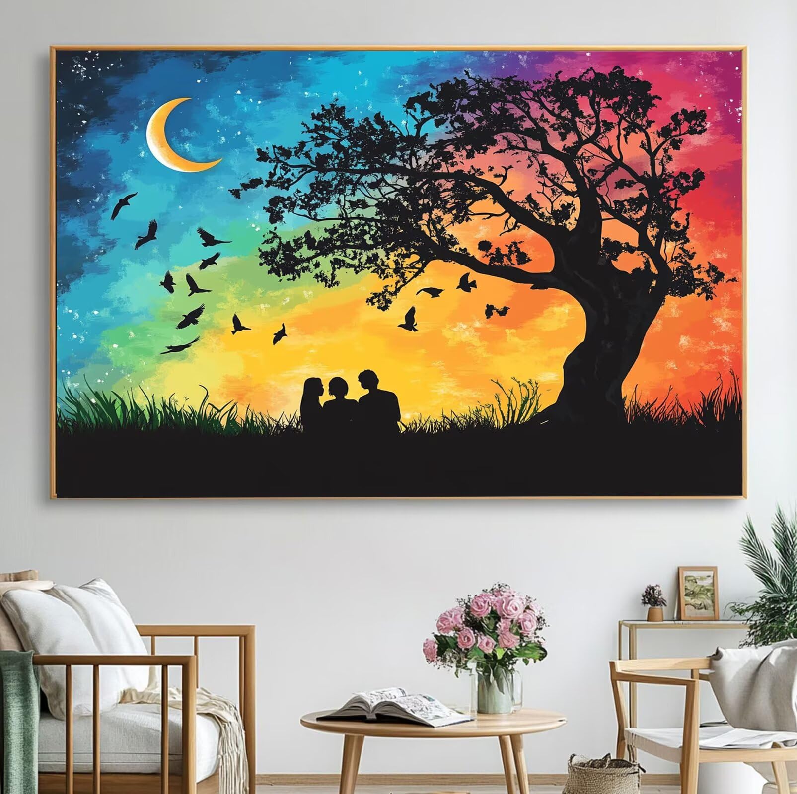 Amazon.co.jp: 油絵 キャンバス 家族 数字油絵, Paint by Numbers 夜